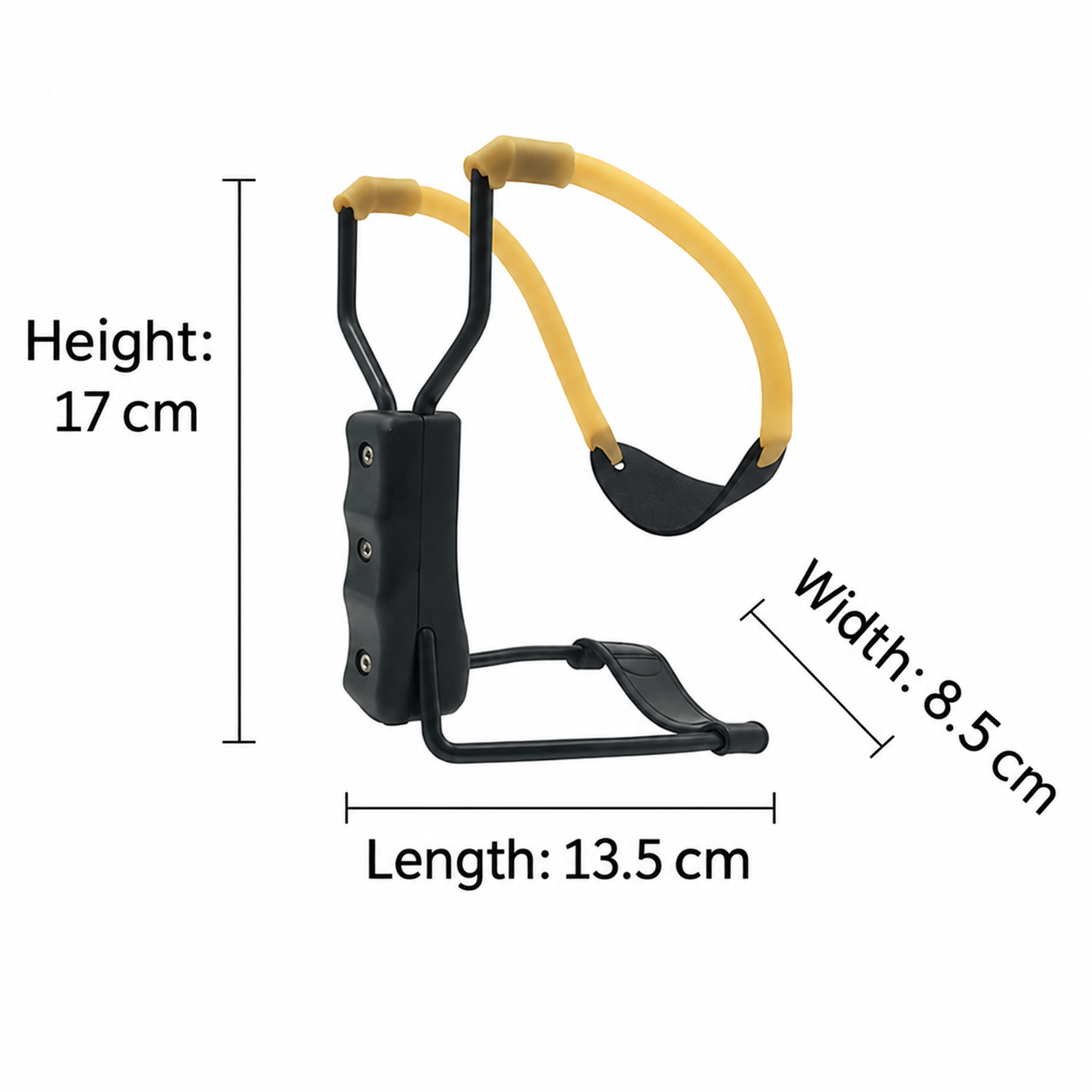 Black Folding Metal Slingshot with Wrist Guard thumbnail 2